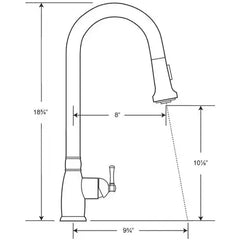 WHITEHAUS Waterhaus Lead-Free Solid Stainless Steel Single-Hole Faucet with Gooseneck Swivel Spout, Pull Down Spray Head and Solid Lever Handle - WHS6800-PDK - The Home Selection