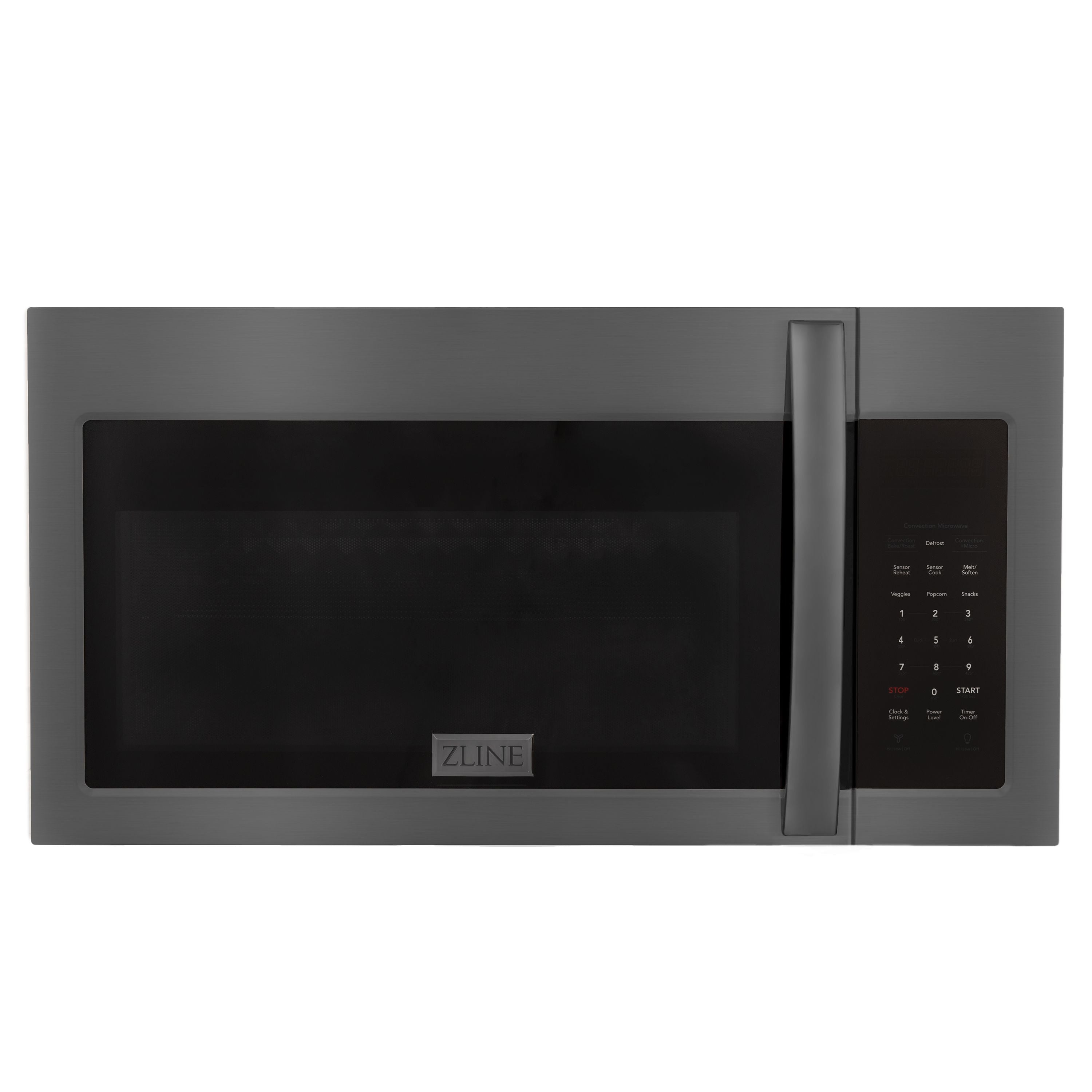 ZLINE Over the Range Convection Microwave Oven in Black Stainless Steel with Modern Handle and Sensor Cooking, MWO-OTR-30-BS