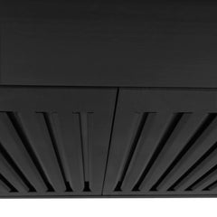 ZLINE 42-Inch Convertible Wall Mount Range Hood in Black Stainless Steel with Set of 2 Charcoal Filters, LED lighting and Dishwasher-Safe Baffle Filters - BSKBN-CF-42