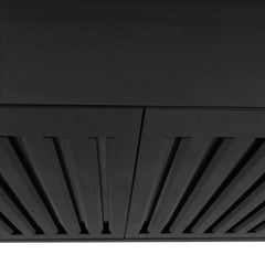 ZLINE 48" Convertible Wall Mount Range Hood in Black Stainless Steel with Set of 2 Charcoal Filters, LED lighting and Dishwasher-Safe Baffle Filters - BSKBN-CF-48