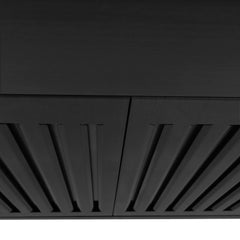 ZLINE 30-Inch Convertible Wall Mount Range Hood in Black Stainless Steel with Set of 2 Charcoal Filters, LED lighting, Baffle Filters - BSKBN-CF-30