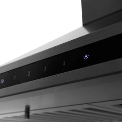 ZLINE 42-Inch Convertible Wall Mount Range Hood in Black Stainless Steel with Set of 2 Charcoal Filters, LED lighting and Dishwasher-Safe Baffle Filters - BSKBN-CF-42