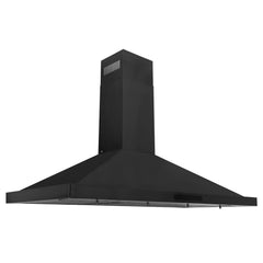 ZLINE 42-Inch Convertible Wall Mount Range Hood in Black Stainless Steel with Set of 2 Charcoal Filters, LED lighting and Dishwasher-Safe Baffle Filters - BSKBN-CF-42
