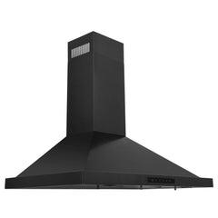 ZLINE 24-Inch Convertible Wall Mount Range Hood in Black Stainless Steel with Set of 2 Charcoal Filters, LED lighting and Dishwasher-Safe Baffle Filters - BSKBN-CF-24