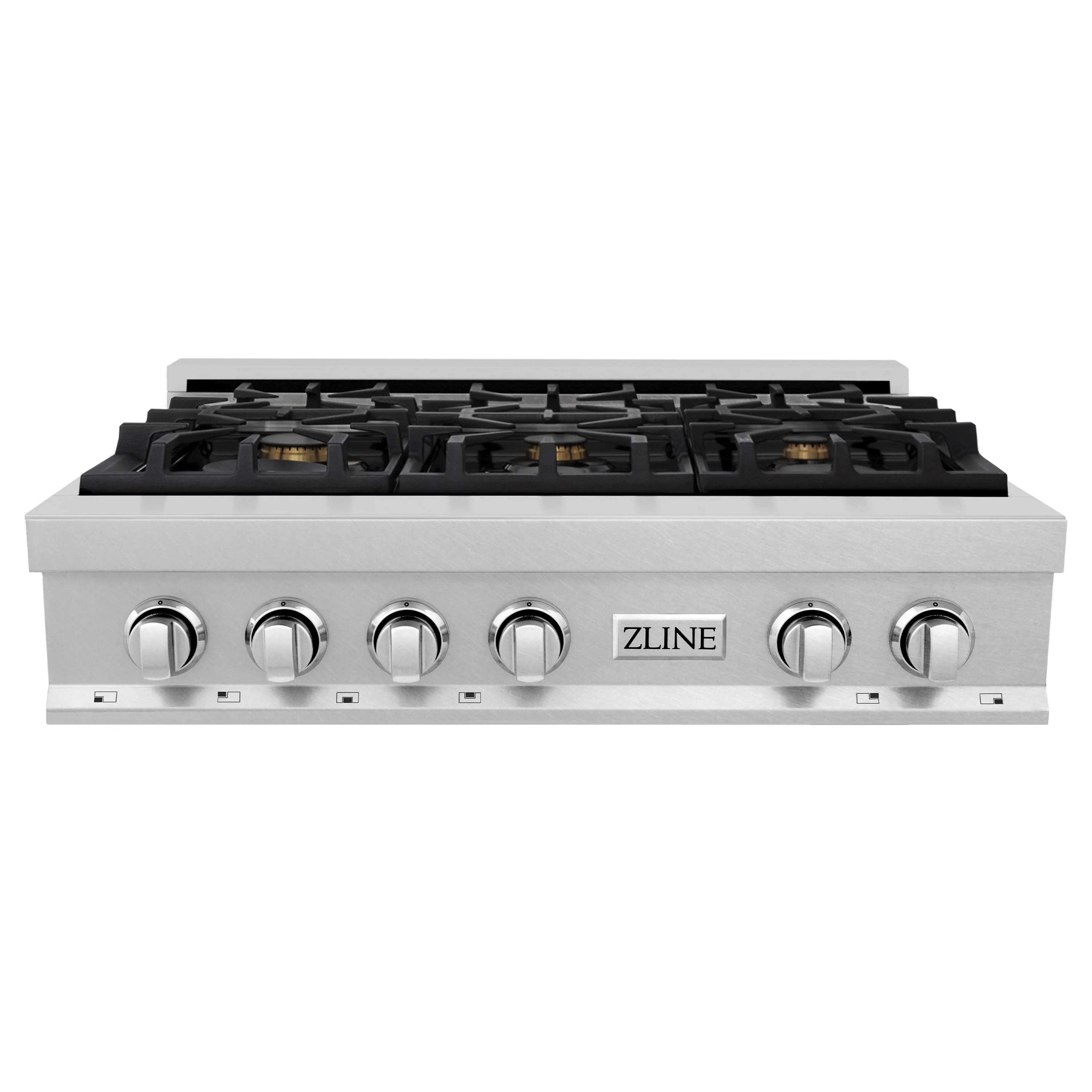 ZLINE 36 Porcelain Gas Stovetop in DuraSnow® Stainless Steel with