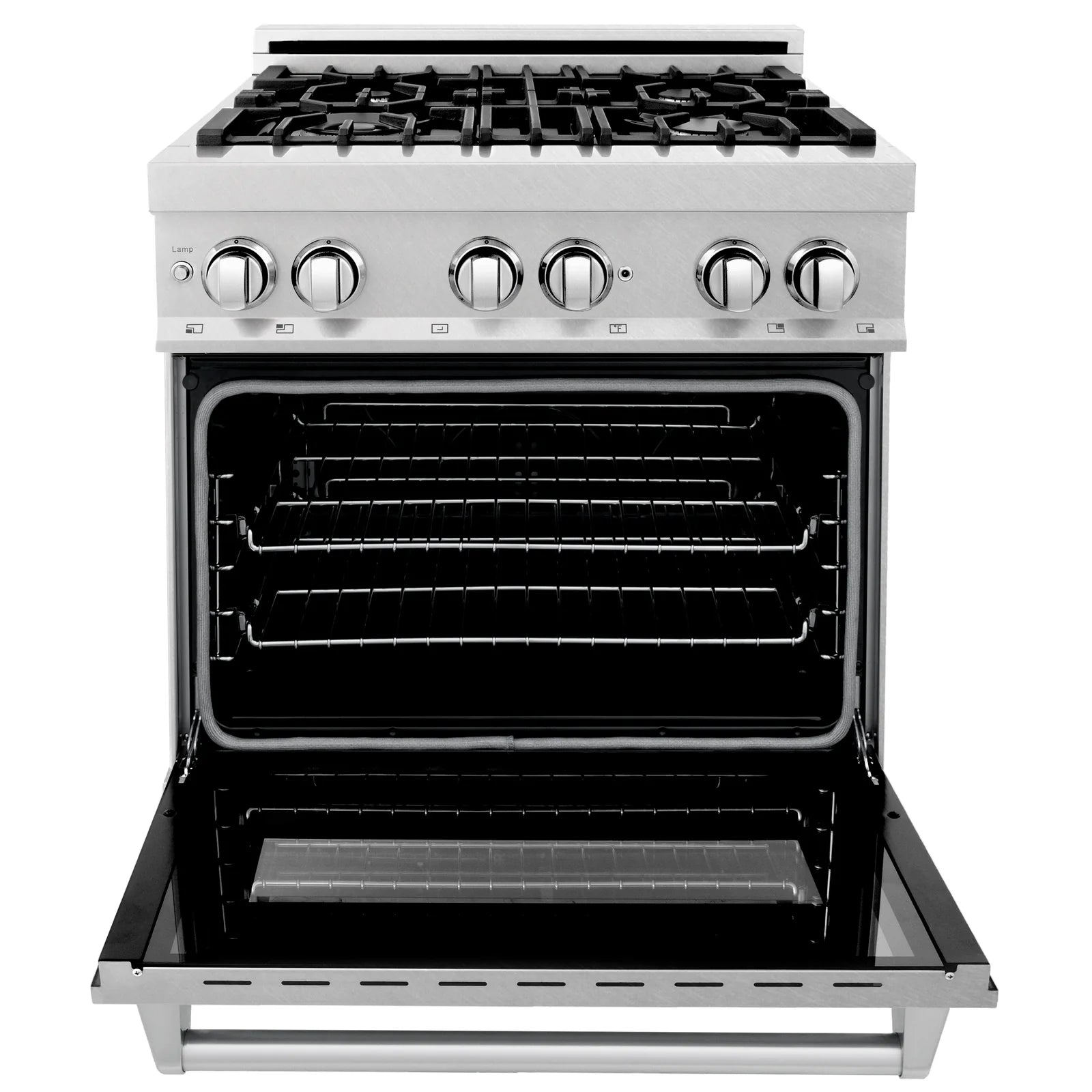 ZLINE 30-Inch 4.0 cu. ft. Electric Oven and Gas Cooktop Dual Fuel Range with Griddle in Fingerprint Resistant Stainless - RAS-SN-GR-30