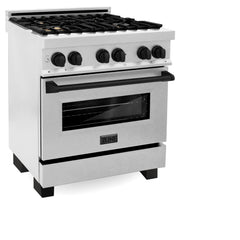 ZLINE Autograph Edition 30" 4.0 cu. ft. Dual Fuel Range with Gas Stove and Electric Oven in DuraSnow® Stainless Steel with Accents - RASZ-SN-30