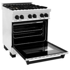 ZLINE Autograph Edition 30" 4.0 cu. ft. Dual Fuel Range with Gas Stove and Electric Oven in DuraSnow® Stainless Steel with Accents - RASZ-SN-30