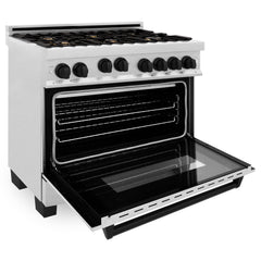 ZLINE Autograph Edition 36" 4.6 cu. ft. Range with Gas Stove and Gas Oven in DuraSnow® Stainless Steel with Accents - RGSZ-SN-36