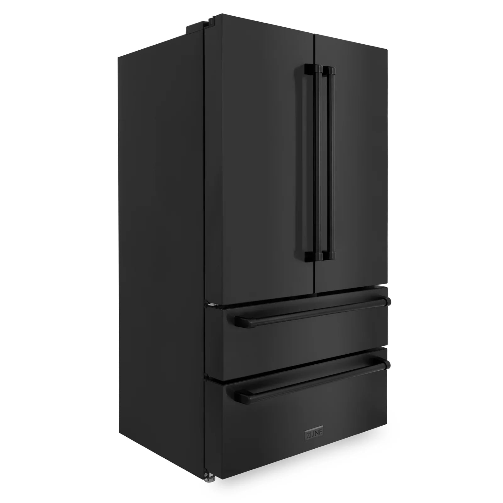 ZLINE 36-Inch 22.5 cu. ft Freestanding French Door Refrigerator with Ice Maker and Water Filter in Fingerprint Resistant Black Stainless Steel - RFM-36-WF-BS