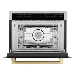ZLINE Autograph Edition 24" 1.6 cu ft. Built-in Convection Microwave Oven in Stainless Steel and Champagne Bronze Accents (MWOZ-24-CB)