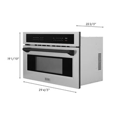 ZLINE Autograph Edition 30” 1.6 cu ft. Built-in Convection Microwave Oven in Stainless Steel and Matte Black Accents (MWOZ-30-MB)