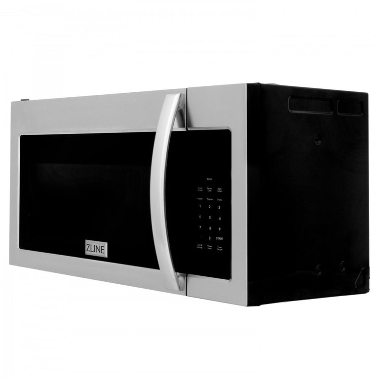 ZLINE Over the Range Convection Microwave Oven in Black Stainless Steel with Modern Handle and Sensor Cooking, MWO-OTR-30-BS