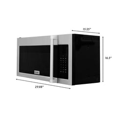 ZLINE Over the Range Convection Microwave Oven in Stainless Steel with Traditional Handle and Sensor Cooking, MWO-OTR-H-30