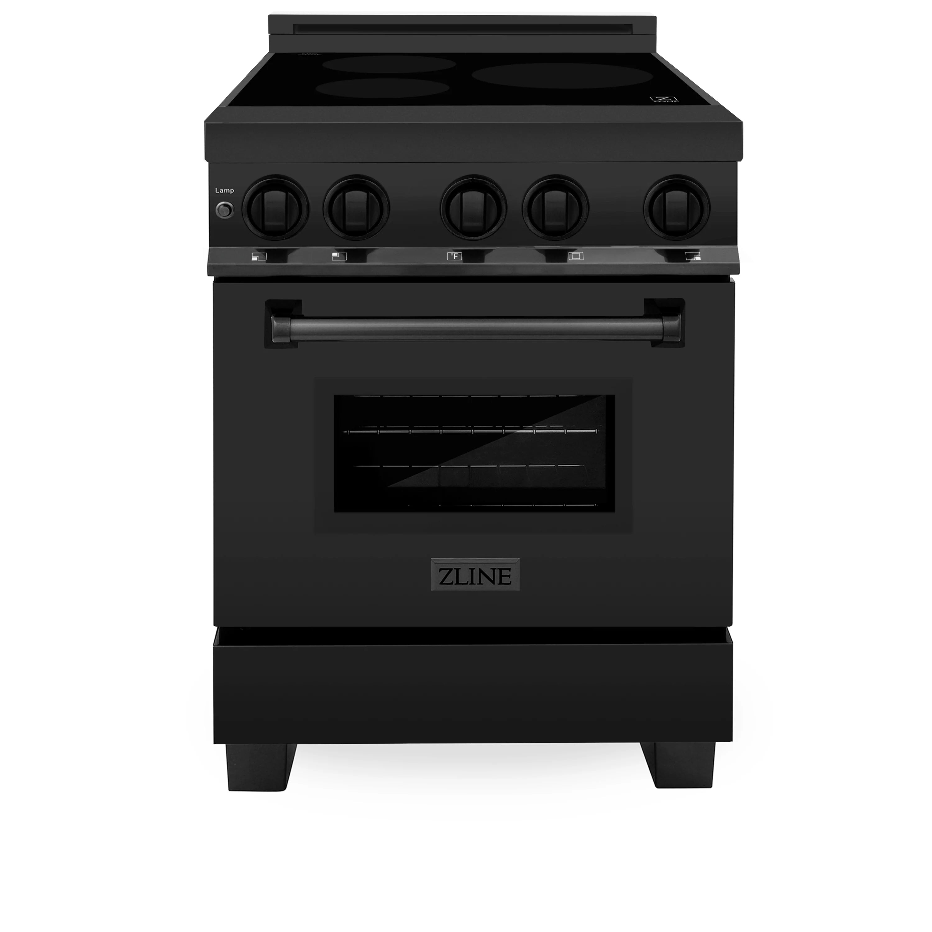 ZLINE 24" 2.8 cu. ft. Induction Range with a 3 Element Stove and Electric Oven in Black Stainless Steel - RAIND-BS-24
