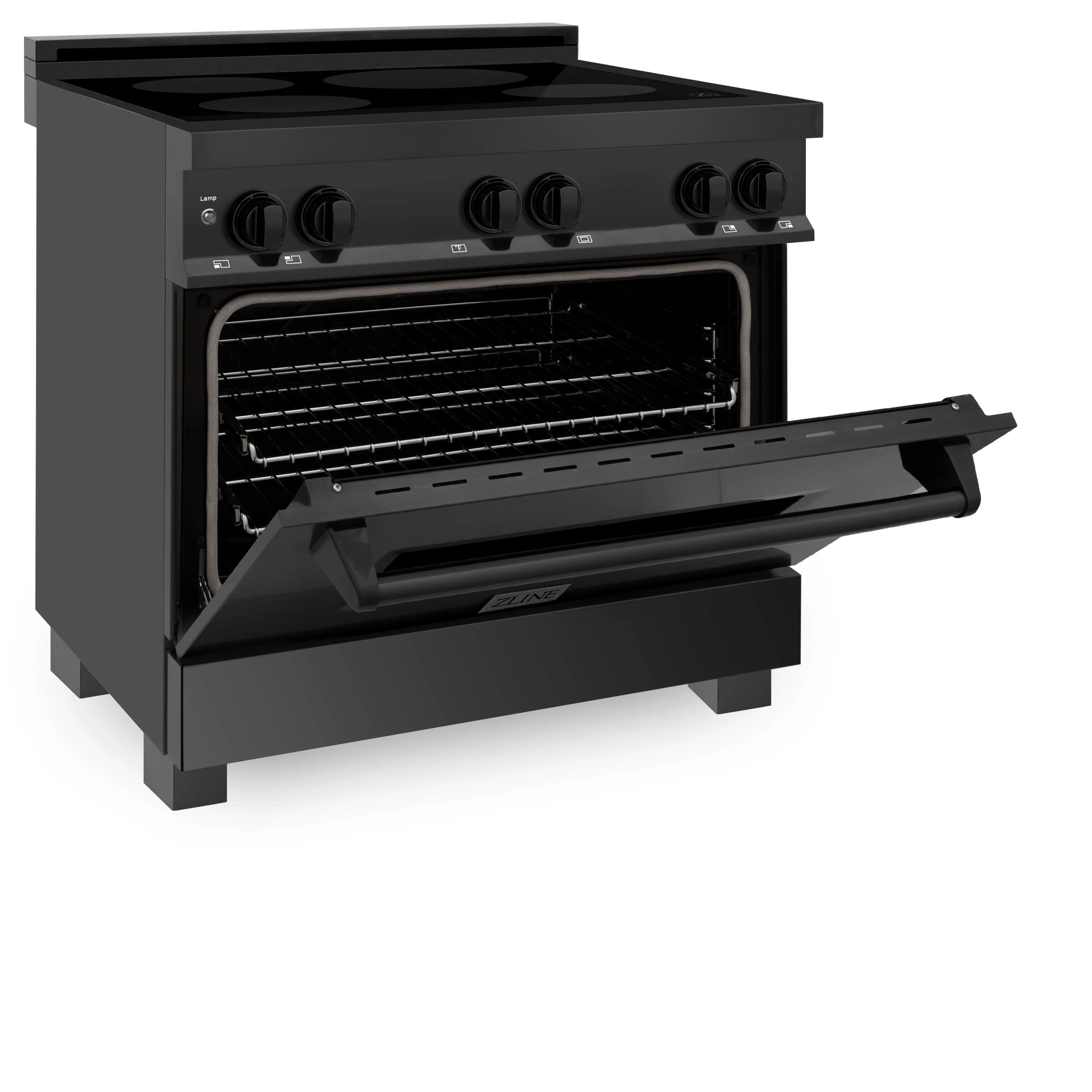ZLINE Induction Range with a 4 Element Stove and Electric Oven in Black Stainless Steel (RAIND-BS)