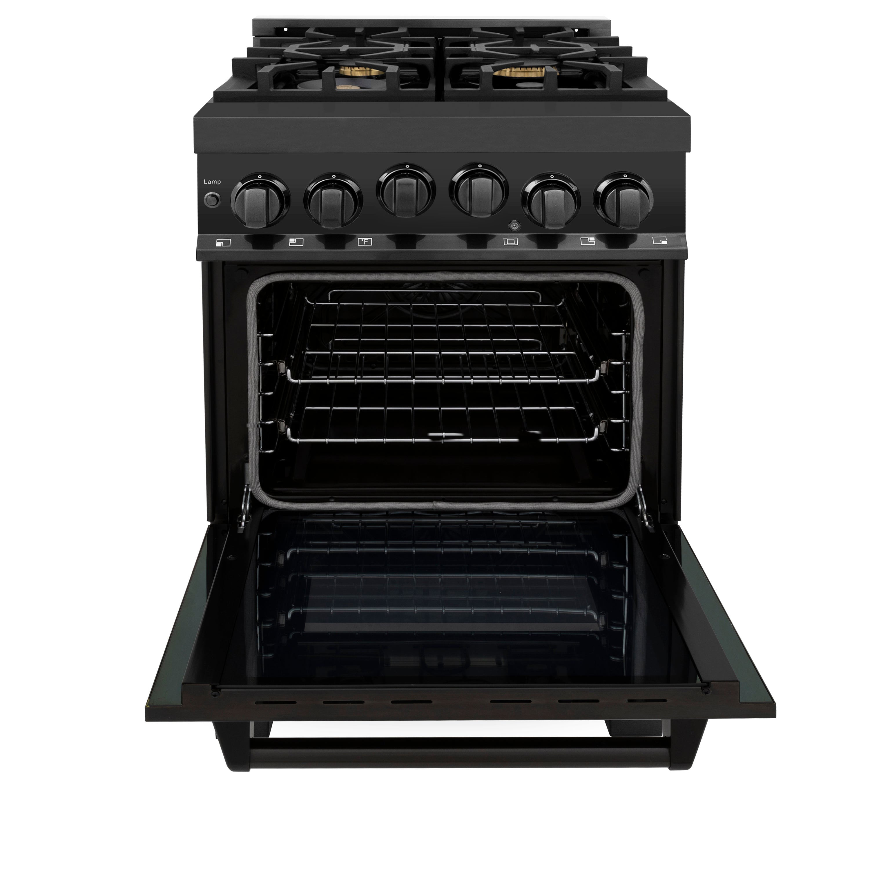 ZLINE 24" 2.8 cu. ft. Range with Gas Stove and Gas Oven in Black Stainless Steel (RGB-24)