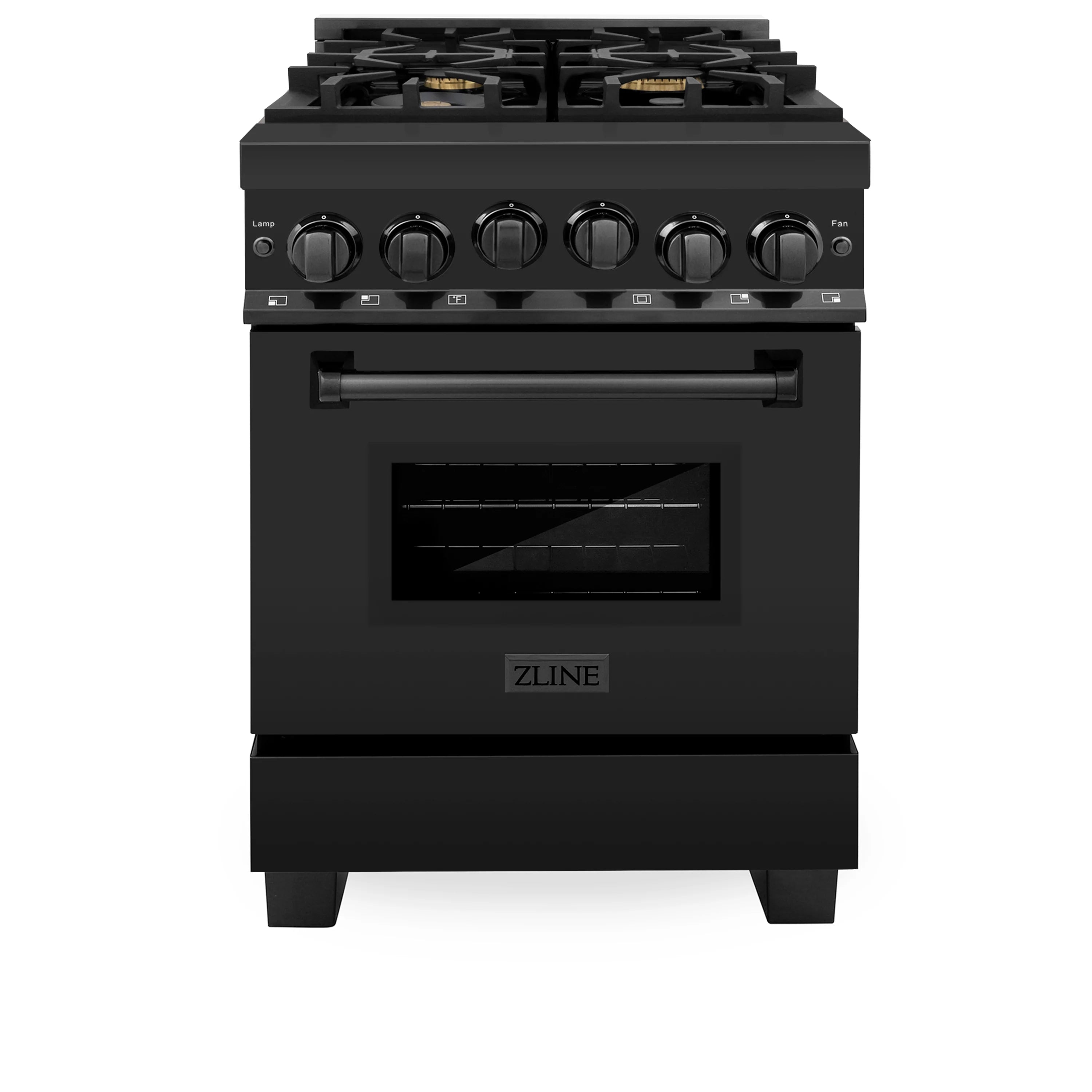 ZLINE 24" 2.8 cu. ft. Range with Gas Stove and Gas Oven in Black Stainless Steel (RGB-24)