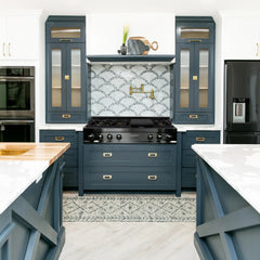 ZLINE 48" Porcelain Gas Stovetop in Black Stainless with 7 Gas Burners and Griddle - RTB-48