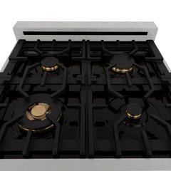 ZLINE Autograph Edition 24" 2.8 cu. ft. Dual Fuel Range with Gas Stove and Electric Oven in DuraSnow® Stainless Steel with White Matte Door and Accents - RASZ-WM-24