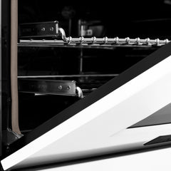 ZLINE Autograph Edition 24" 2.8 cu. ft. Dual Fuel Range with Gas Stove and Electric Oven in DuraSnow® Stainless Steel with White Matte Door and Accents - RASZ-WM-24