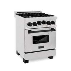 ZLINE Autograph Edition 24" 2.8 cu. ft. Range with Gas Stove and Gas Oven in DuraSnow® Stainless Steel with Champagne Bronze Accents - RGSZ-SN-24
