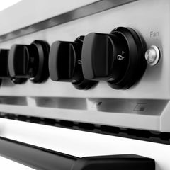 ZLINE Autograph Edition 24" 2.8 cu. ft. Range with Gas Stove and Gas Oven in Stainless Steel with White Matte Door and Matte Black Accents - RGZ-WM-24