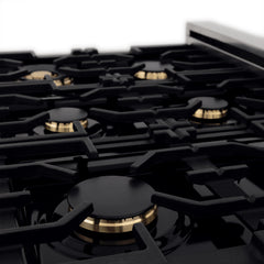 ZLINE Autograph Edition 30" 4.0 cu. ft. Dual Fuel Range with Gas Stove and Electric Oven in DuraSnow® Stainless Steel with Accents - RASZ-SN-30