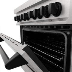ZLINE Autograph Edition 30" 4.0 cu. ft. Dual Fuel Range with Gas Stove and Electric Oven in DuraSnow® Stainless Steel with Accents - RASZ-SN-30