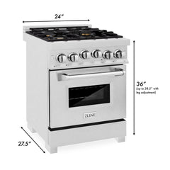 ZLINE 24" 2.8 cu. ft. Range with Gas Stove and Gas Oven in DuraSnow® Stainless Steel -  RGS-24