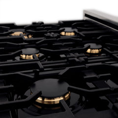 ZLINE Autograph Edition 36" 4.6 cu. ft. Dual Fuel Range with Gas Stove and Electric Oven in DuraSnow® Stainless Steel with Accents - RASZ-SN-36