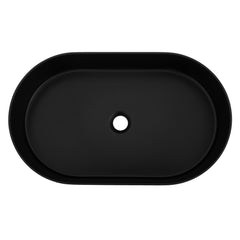 ZLINE 24 Inch Siena Oval Vessel Bath Sink in Matte Black, SK-QVO-MB-24