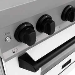 ZLINE 30" 4.0 cu. ft. Dual Fuel Range with Gas Stove and Electric Oven in Stainless Steel with White Matte Door and Accents - RAZ-WM-30