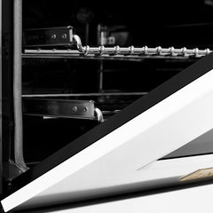 ZLINE Autograph Edition 48" 6.0 cu. ft. Dual Fuel Range with Gas Stove and Electric Oven in Stainless Steel with White Matte Door with Accents - RAZ-WM-48