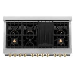 ZLINE Autograph Edition 48" 6.0 cu. ft. Dual Fuel Range with Gas Stove and Electric Oven in Stainless Steel with White Matte Door with Accents - RAZ-WM-48