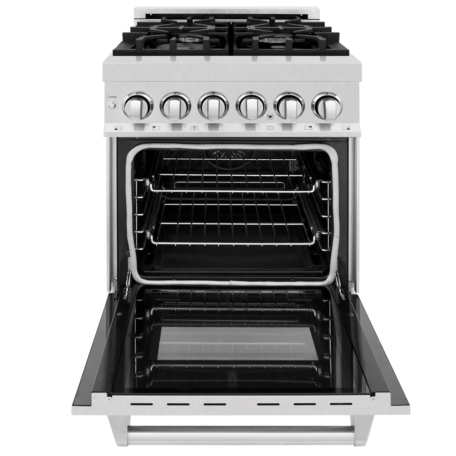 ZLINE 24-Inch 2.8 cu. ft. Electric Oven and Gas Cooktop Dual Fuel Range with Griddle in Fingerprint Resistant Stainless - RAS-SN-GR-24