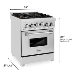 ZLINE 24" 2.8 cu. ft. Range with Gas Stove and Gas Oven - RG24