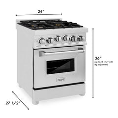 ZLINE 24" 2.8 cu. ft. Range with Gas Stove and Gas Oven - RG24