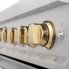 ZLINE Autograph Edition 36" 4.6 cu. ft. Range with Gas Stove and Gas Oven in DuraSnow® Stainless Steel with Accents - RGSZ-SN-36