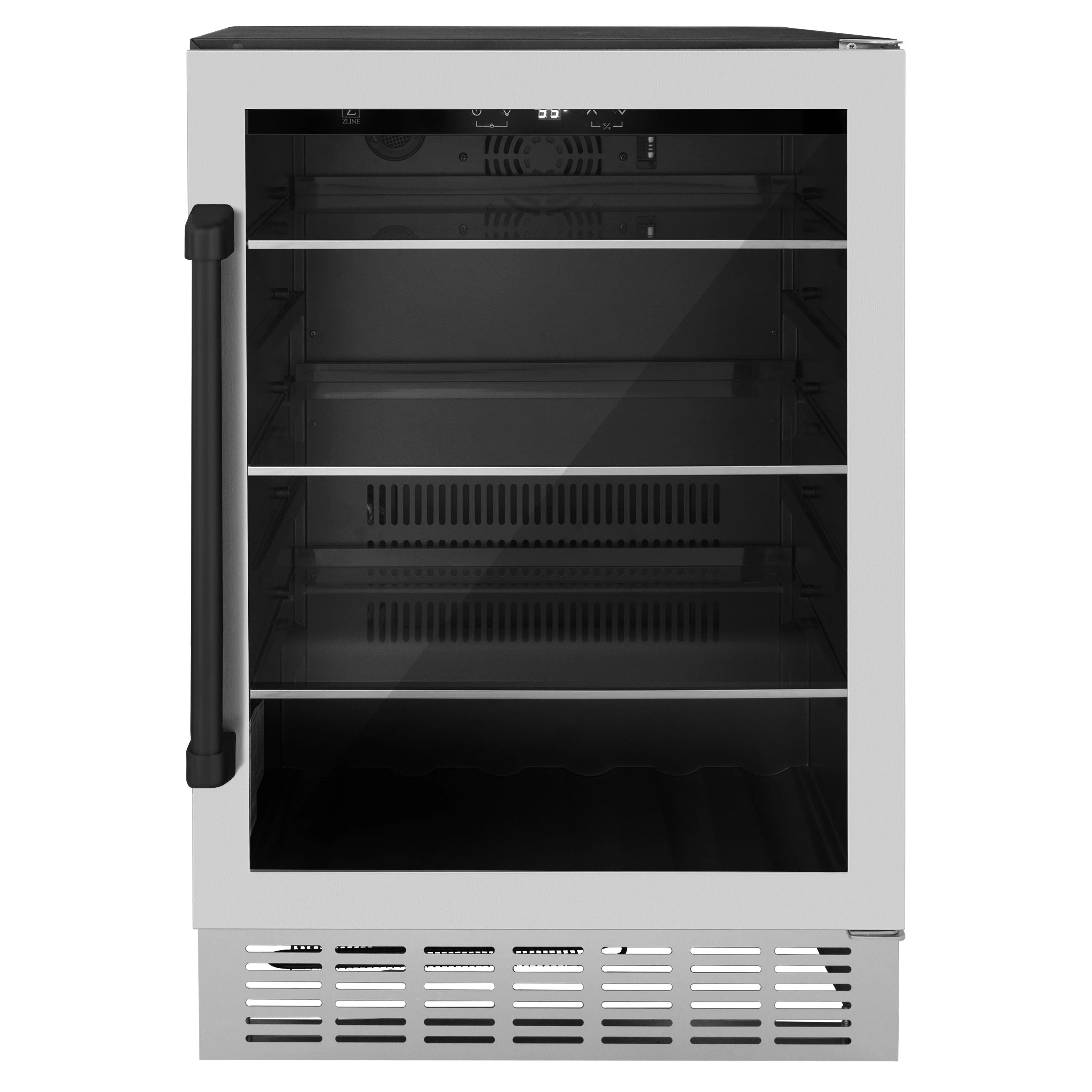 ZLINE 24" Monument 154 Can Beverage Fridge In Stainless Steel with Accents - RBV-US-24