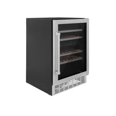 ZLINE 24" Dual Zone 44-Bottle Wine Cooler in Stainless Steel with Accent (RWV-UD-24)