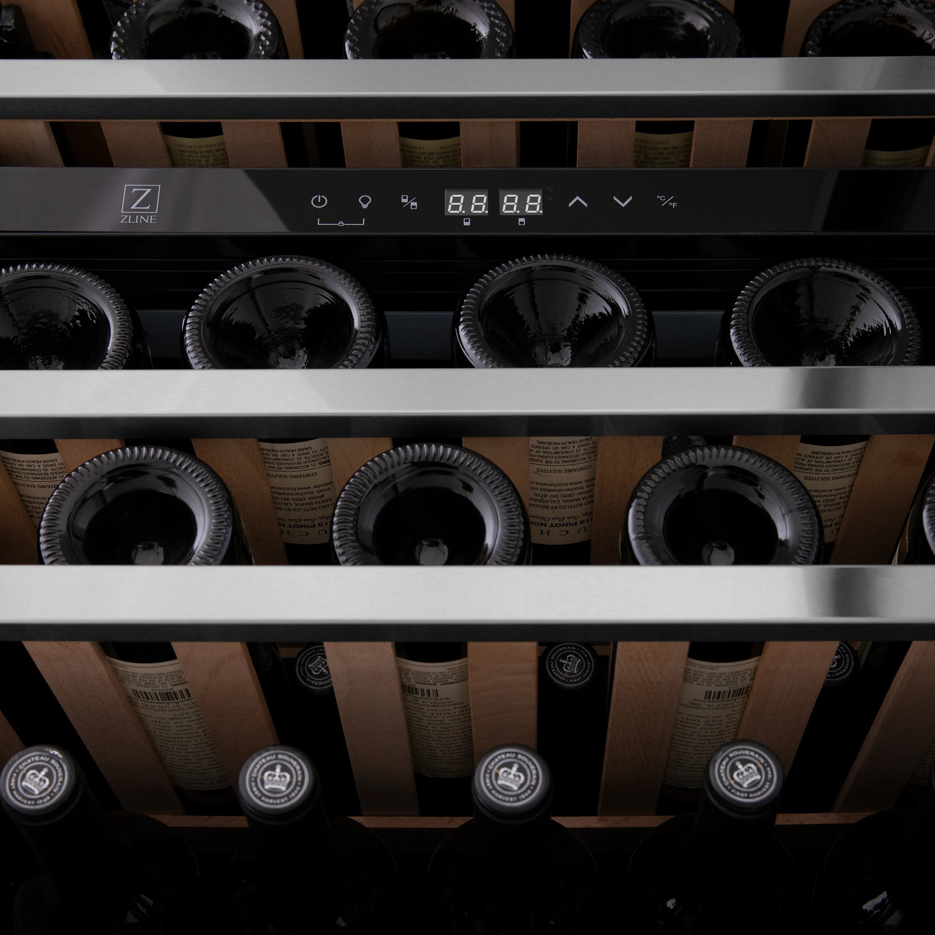 ZLINE 24 Dual Zone 44-Bottle Wine Cooler in Stainless Steel with Acce –  thehomeselection