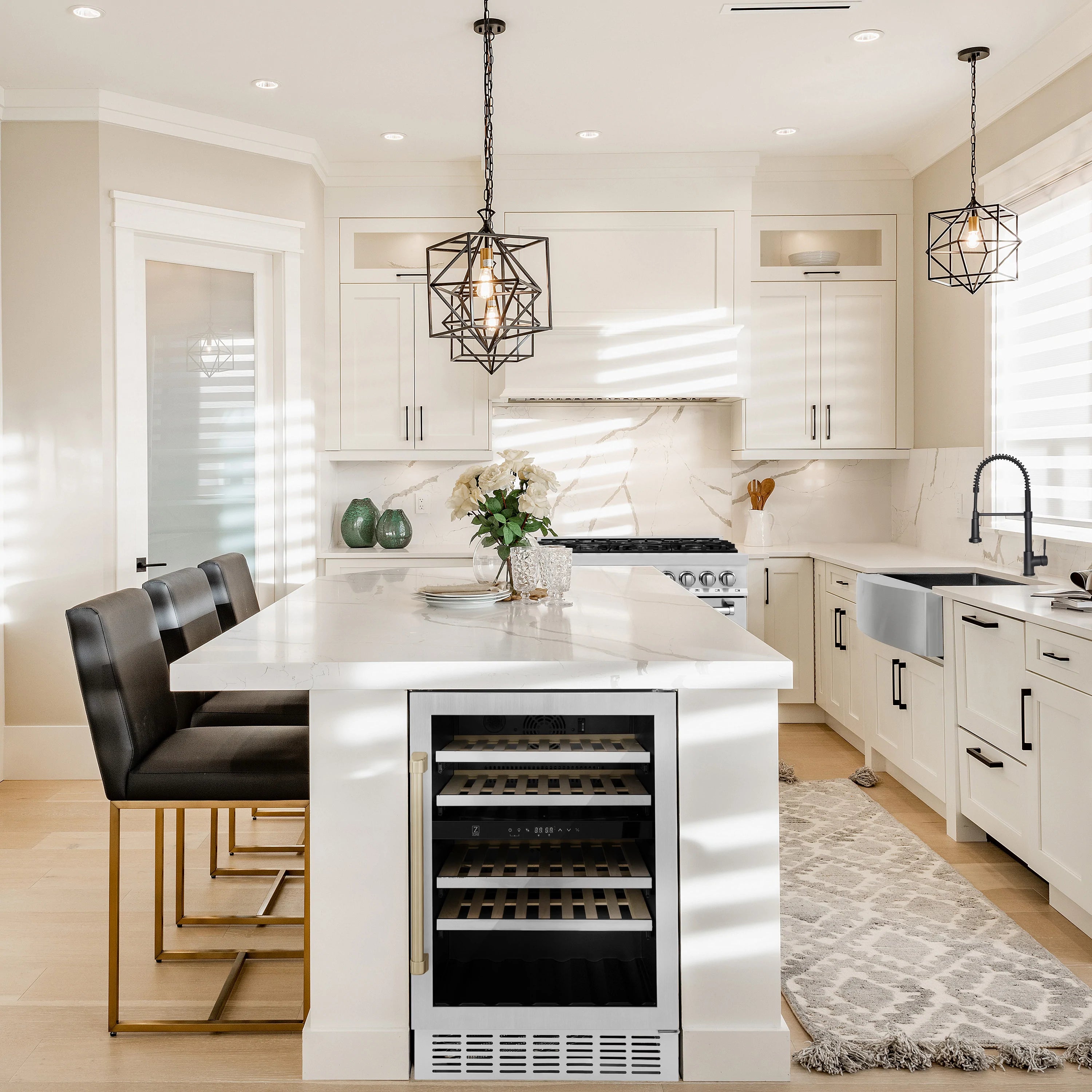 Kitchen island with wine fridge and seating hotsell