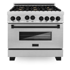 ZLINE Autograph Edition 36" 4.6 cu. ft. Range with Gas Stove and Gas Oven in DuraSnow® Stainless Steel with Accents - RGSZ-SN-36