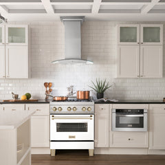 ZLINE Autograph Edition 30" 4.0 cu. ft. Dual Fuel Range with Gas Stove and Electric Oven in DuraSnow® Stainless Steel with White Matte Door and Accents - RASZ-WM-30