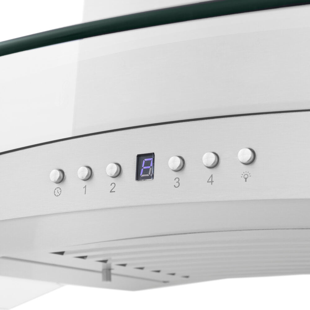 ZLINE Convertible Vent Wall Mount Range Hood in Stainless Steel & Glass - KN4