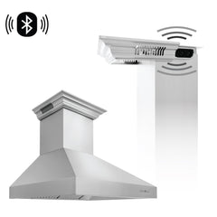 ZLINE Stainless Steel Wall Range Hood with Built-in CrownSound® Bluetooth Speakers - 697CRN-BT