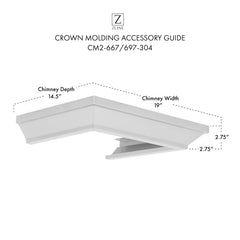 ZLINE Crown Molding Profile 2 for Wall Mount Range Hood - CM2-667/697-304