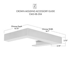 ZLINE Crown Molding Profile 5 for Wall Mount Range Hood - CM5-KB-304