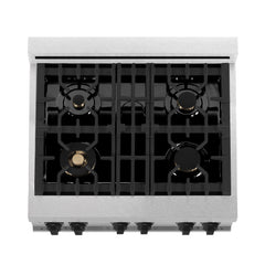ZLINE Autograph Edition 30" 4.0 cu. ft. Dual Fuel Range with Gas Stove and Electric Oven in DuraSnow® Stainless Steel with White Matte Door and Accents - RASZ-WM-30